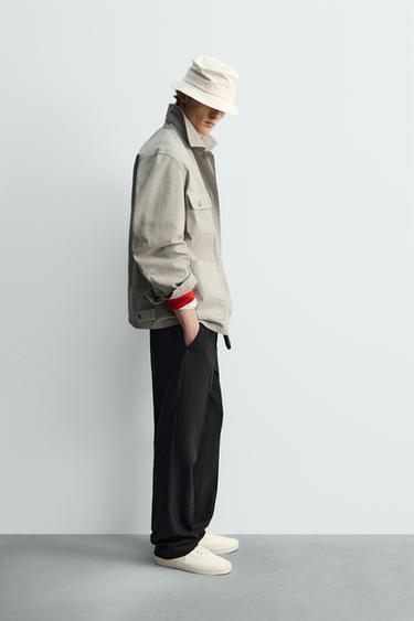 WOOL BLEND STRAIGHT-LEG TROUSERS - Black by Zara - Image 3