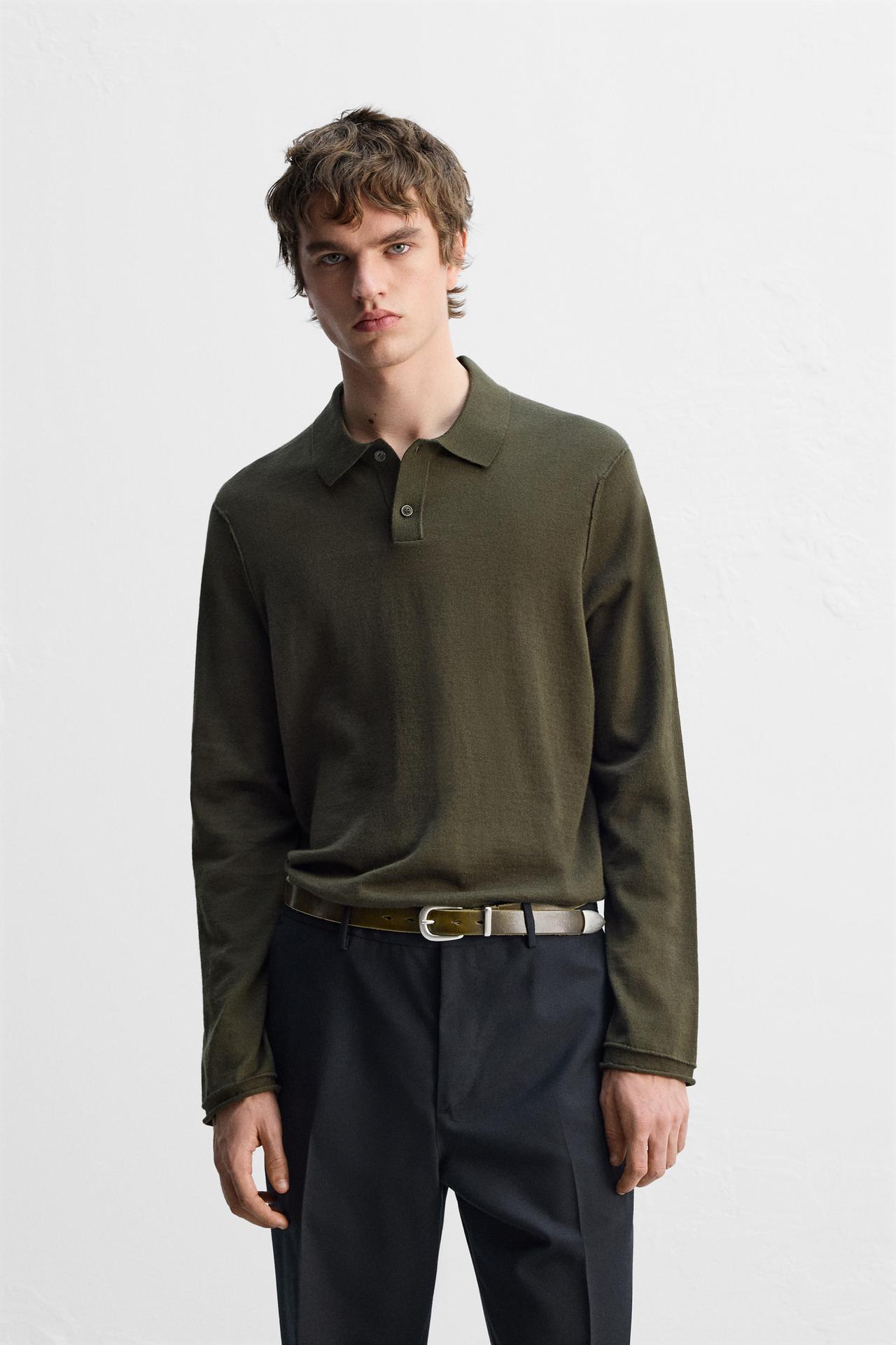 KNIT WOOL-COTTON POLO SHIRT