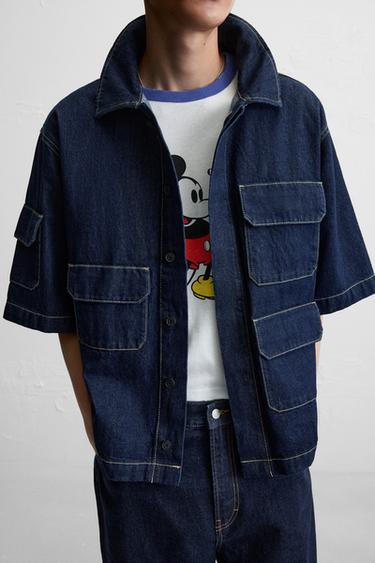 CHEMISE EN JEAN À POCHES - Bleu de Zara - Image 5
