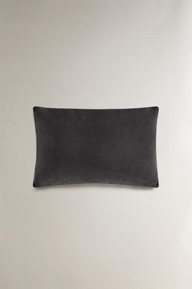 HOUSSE DE COUSSIN EN VELOURS - Gris anthracite de Zara - Image 0