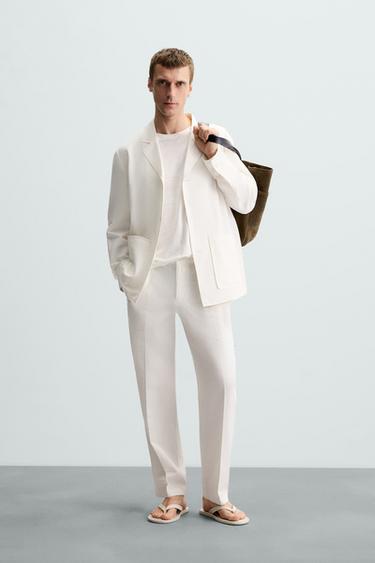 RELAXED FIT BLAZER - White by Zara - Image 0