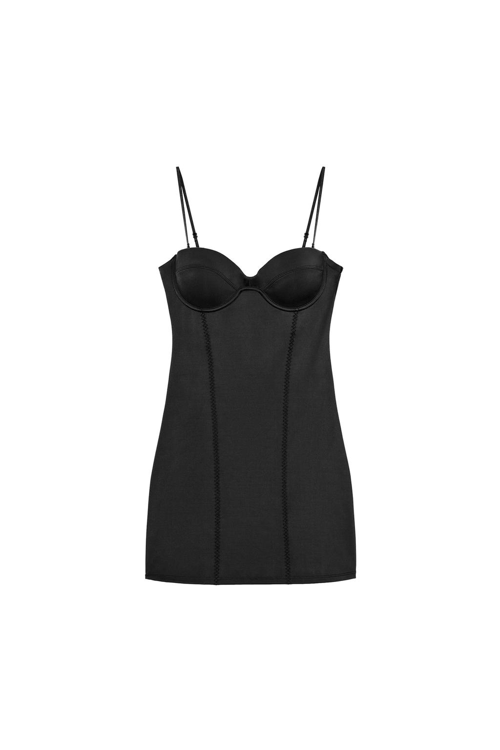 SHORT POLYAMIDE BLEND DRESS - image 3