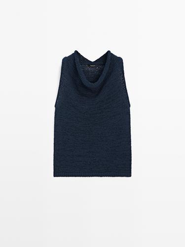 Zara Knit top with draped neckline - 452 - Image 0
