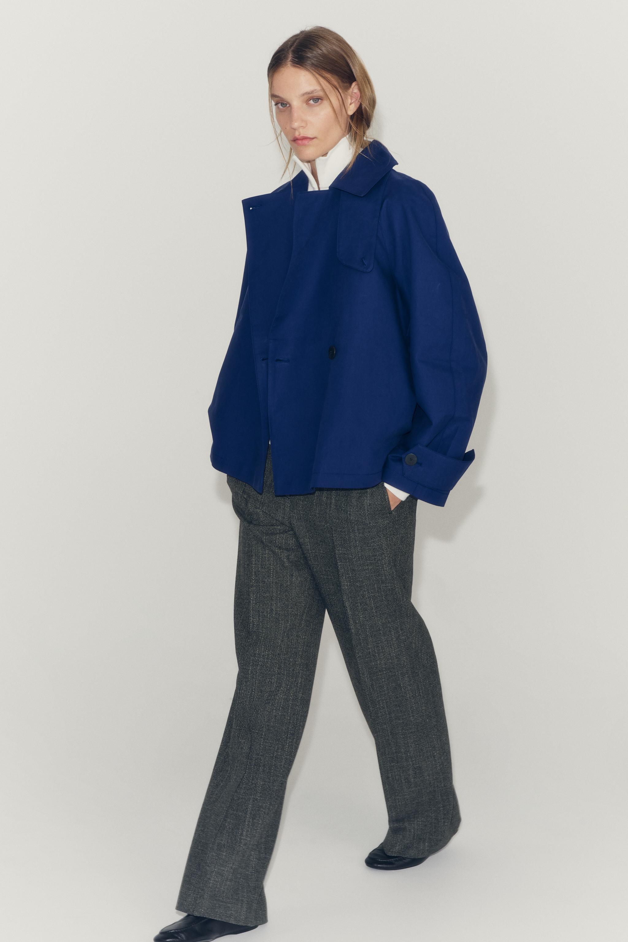 ZWコレクション ショートトレンチコート - 濃青 | ZARA Japan / 日本