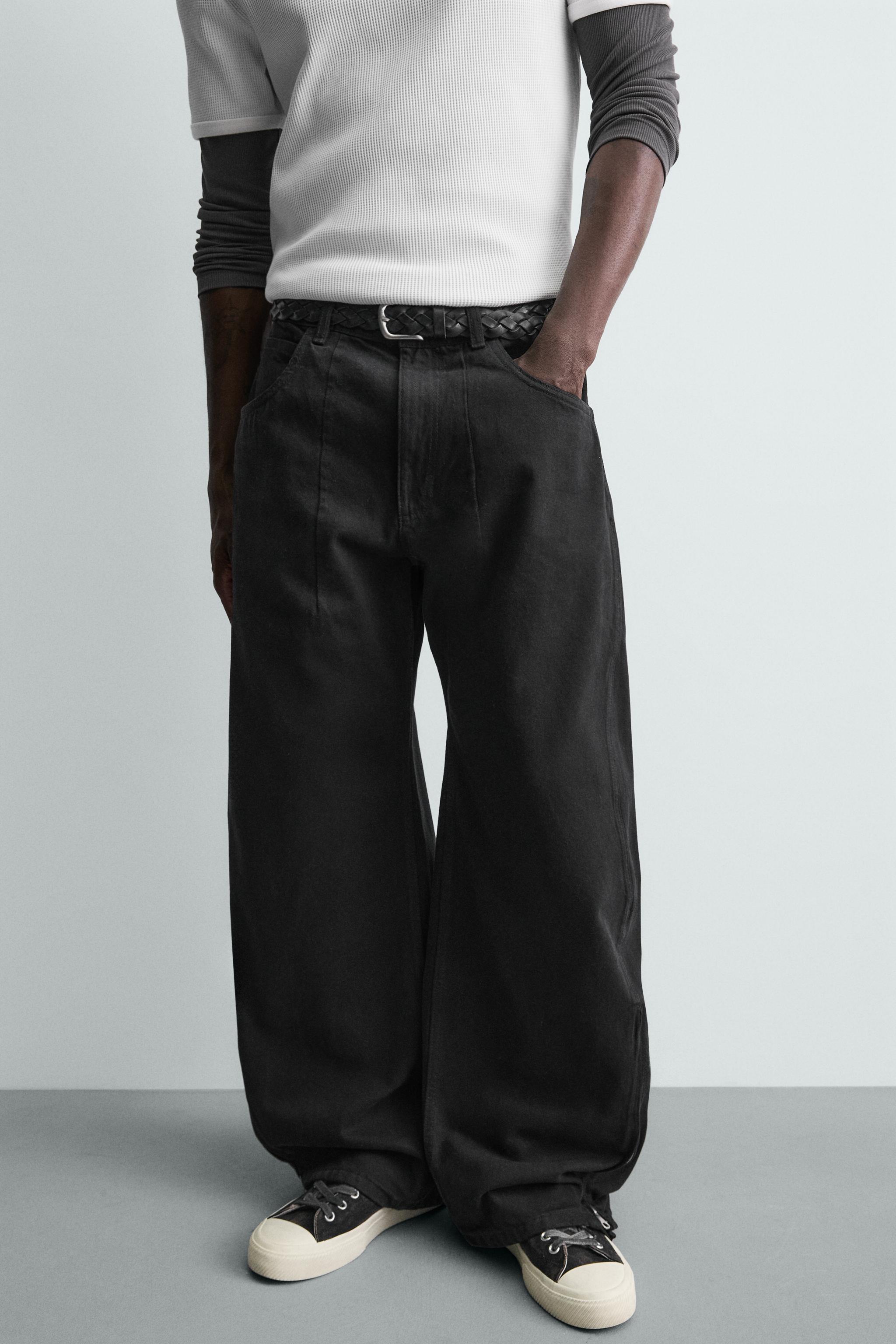 ZIPPERED BALLOON FIT JEANS