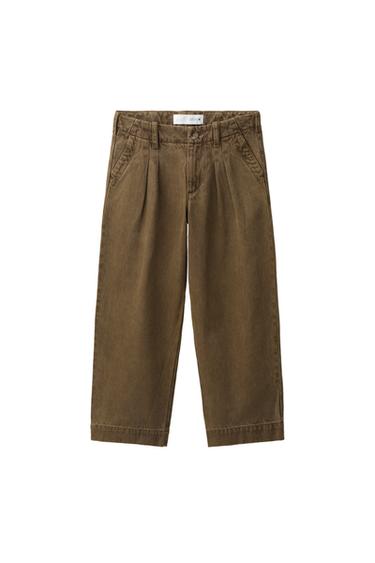 PANTALÓN RELAXED PINZAS - Caramelo de Zara