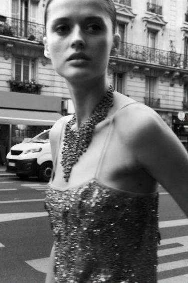 TOP BRODÉ FANTAISIE ZW COLLECTION - Argent de Zara - Image 5