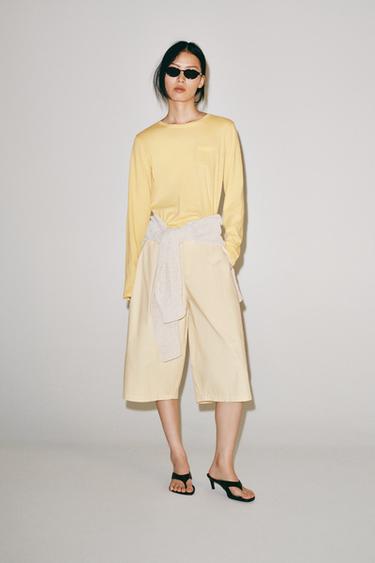 T-SHIRT WITH POCKET - Yellow by Zara - Image 0