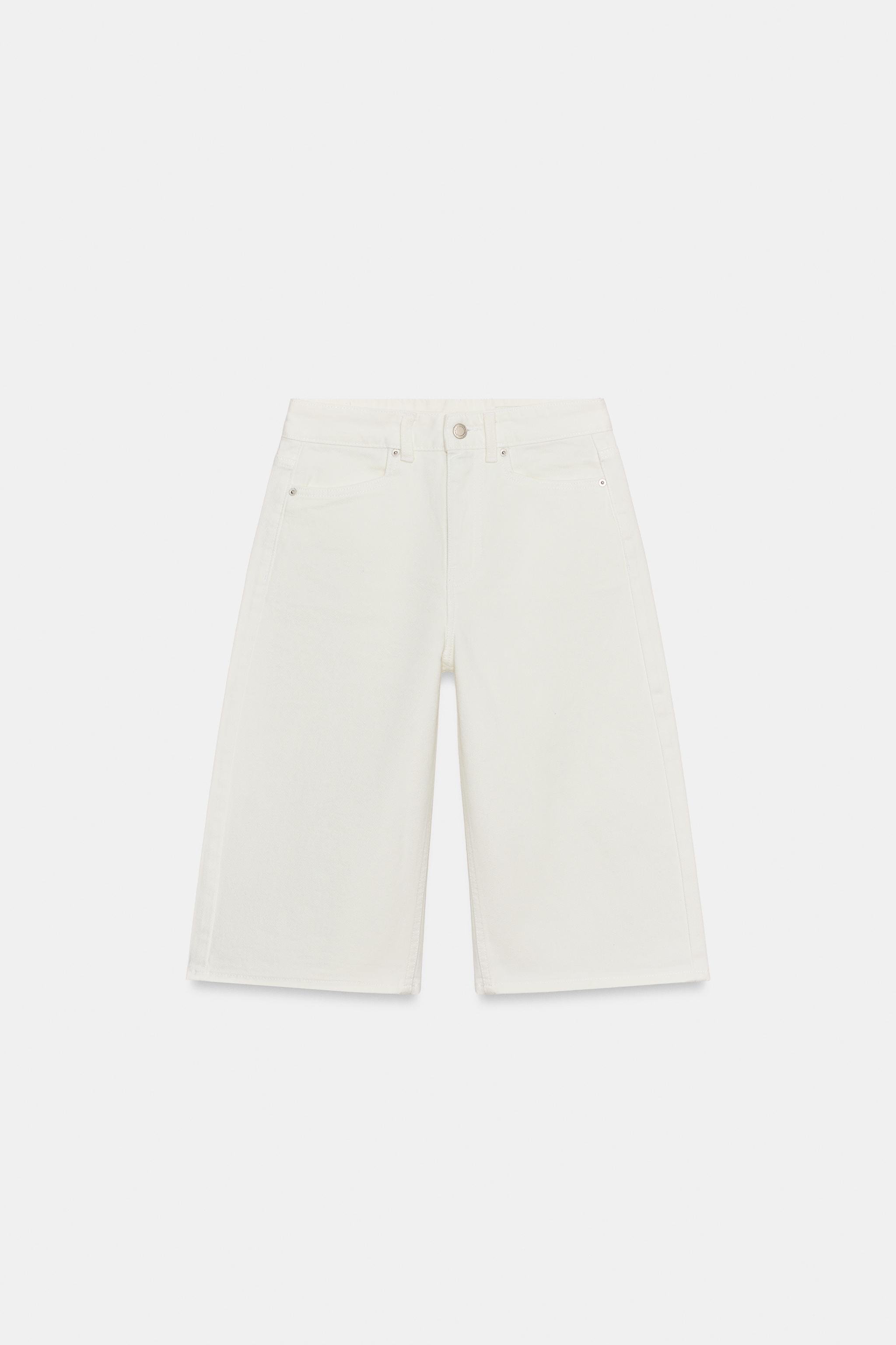 Zara ZW COLLECTION ORTA BEL DENIM BERMUDA görsel 5