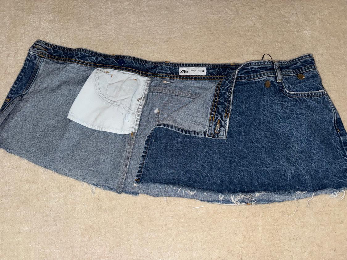 DARK DENIM CROSSOVER SKIRT - Image 4