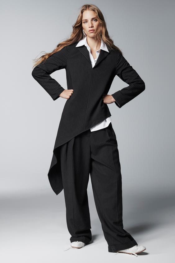 ZW COLLECTION ASYMMETRIC STRIPED TOP