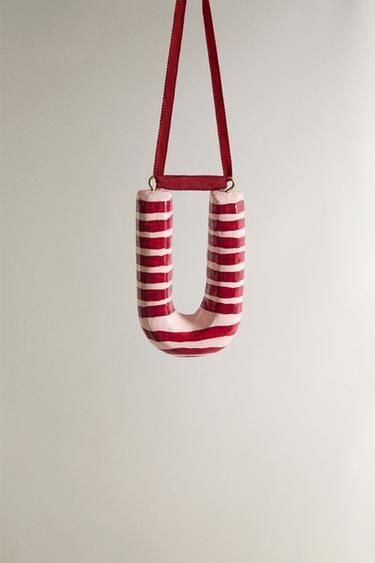 LETTER U CHRISTMAS TREE DECORATION - Pink by Zara - Image 0