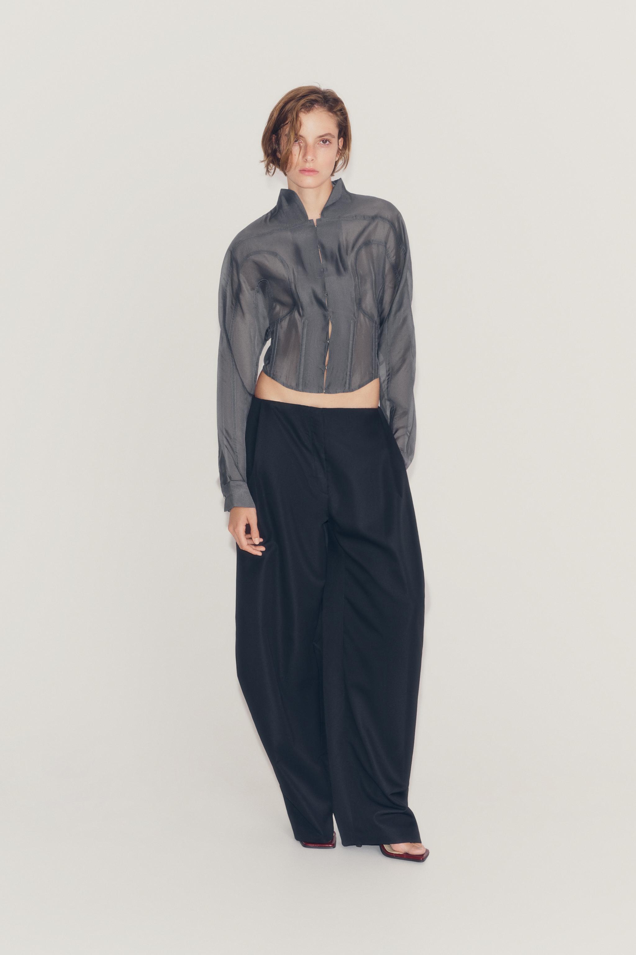 Женские рубашки Zara ZW COLLECTION CORSET SHIRT