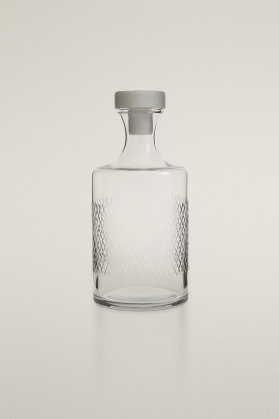 CUT GLASS BOTTLE - Transparent by Zara - Image 0