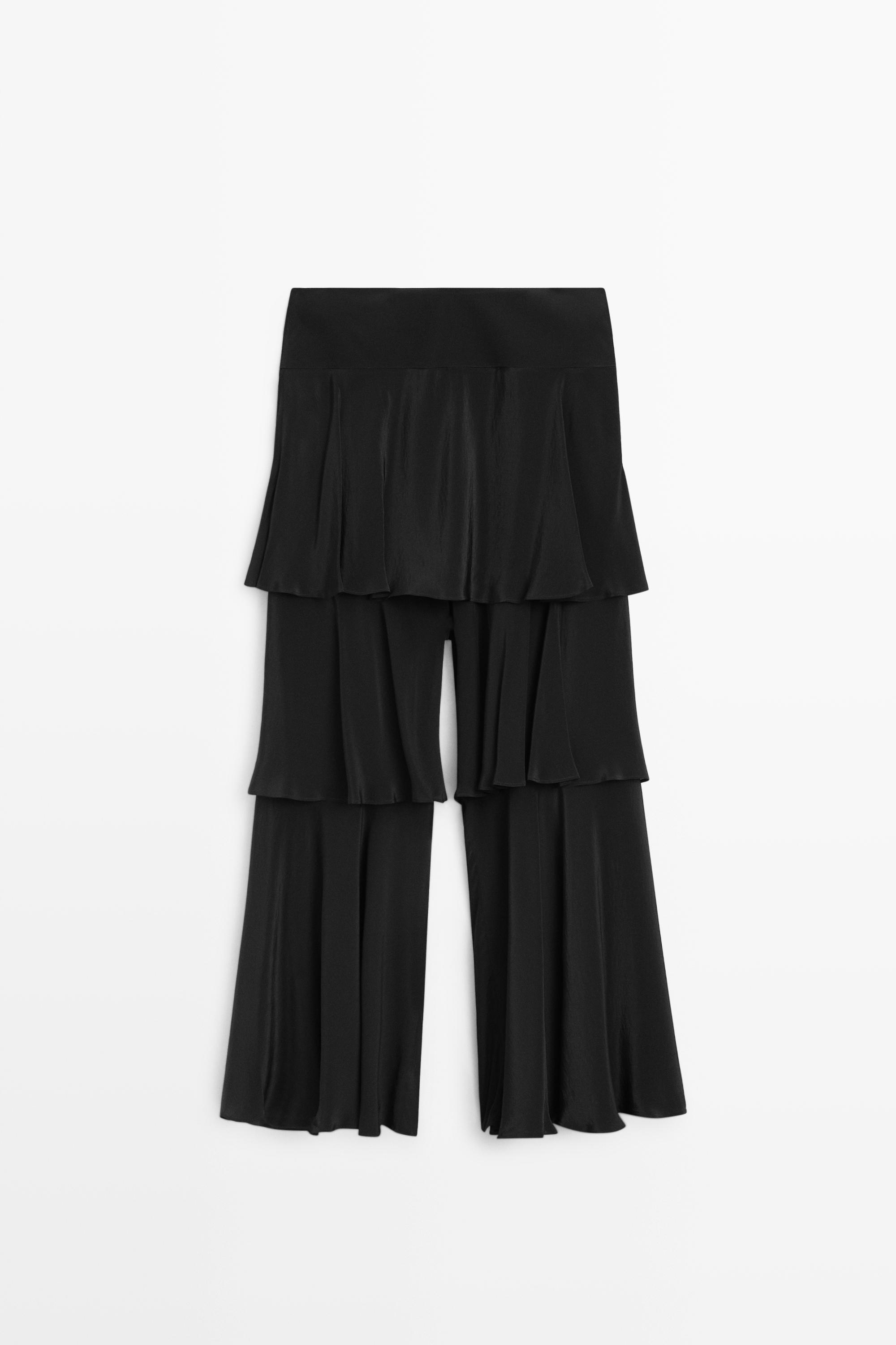 Jupe culotte fluide détail volants