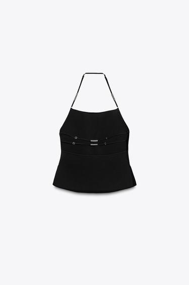 TOP EN MAILLE À BOULES - Noir de Zara - Image 3