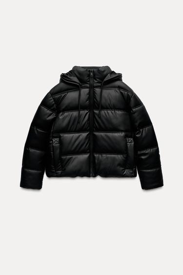PUFFER DE POLIURETANO COM WIND PROTECTION - Preto da Zara