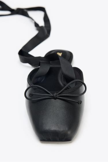 FLAT SLINGBACK BALLET FLATS - Black by Zara - Image 4