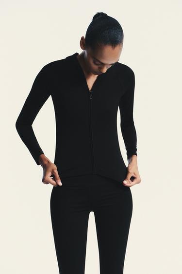 POLYAMIDE HOODIE - Black by Zara - Image 1
