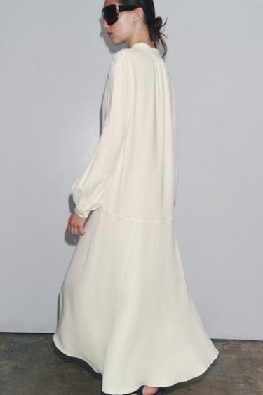 ROBE À NŒUDS ZW COLLECTION - Blanc cassé de Zara - Image 2