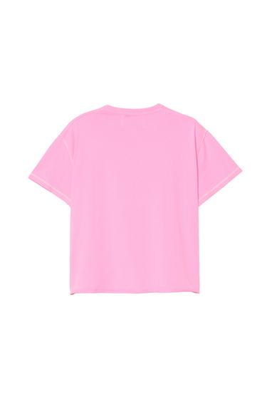 FADED REVERSE-EFFECT CRUSH SLOGAN T-SHIRT - Pink by Zara