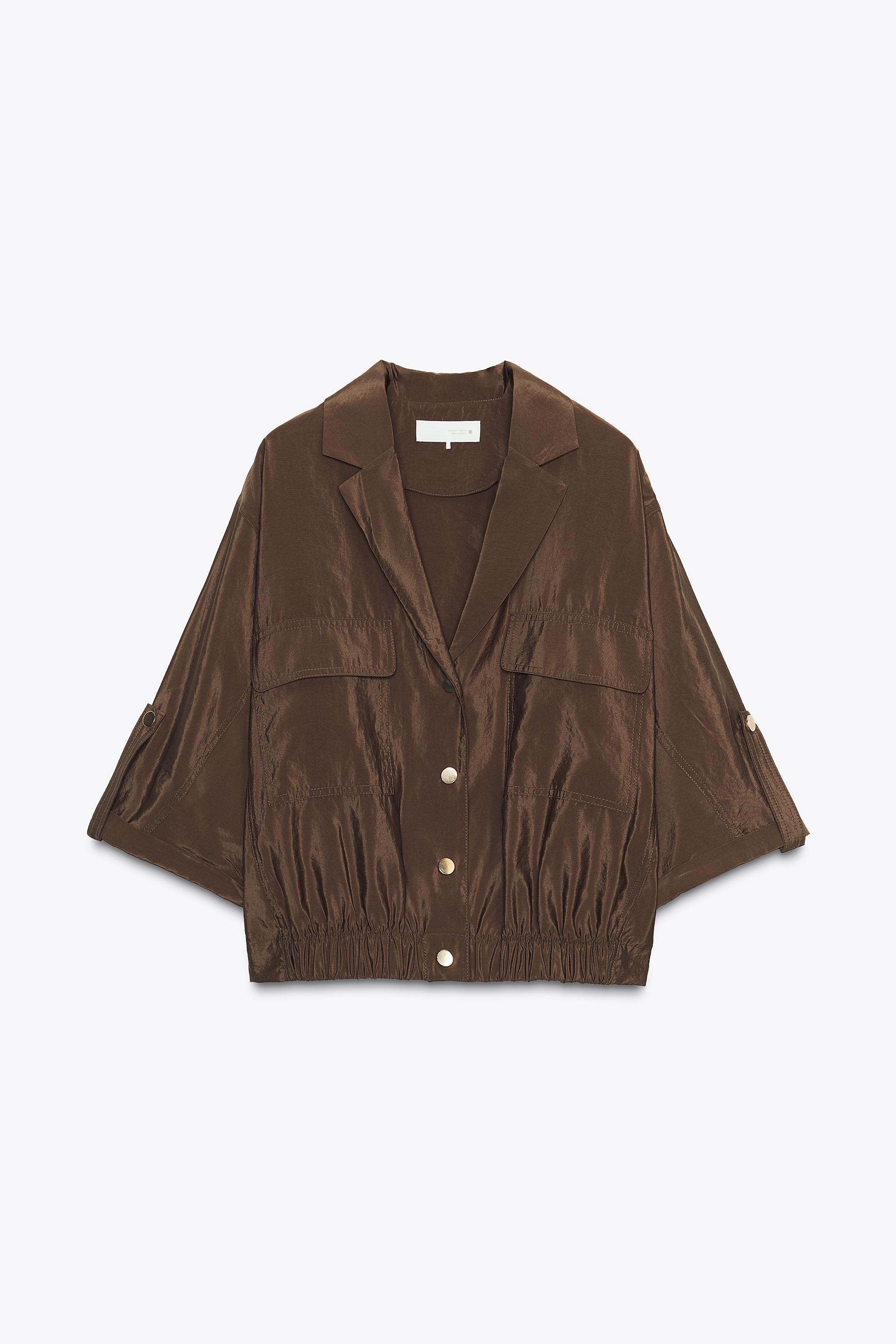 SHORT SLEEVE SAFARI SHIRT - Brown | ZARA United States