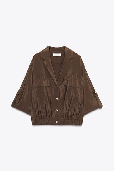 CAMICIA SAFARI MANICHE CORTE - Marrone di Zara