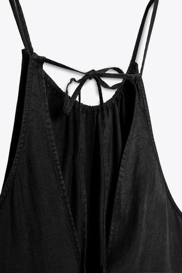 ROBE HALTER À FRONCES - Noir de Zara - Image 7