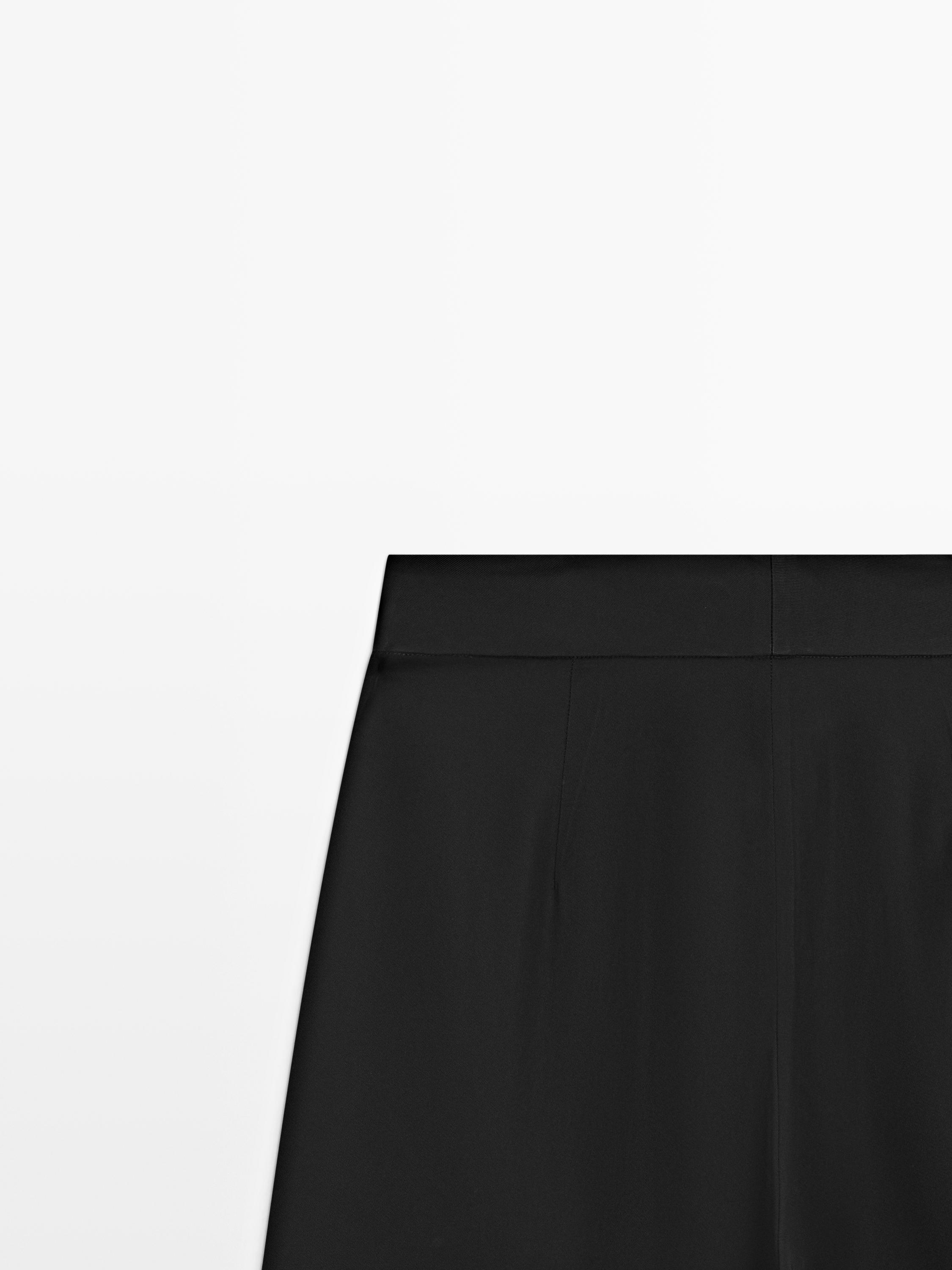 Satin trousers with darts