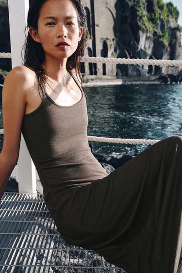 RUSTIK STROPKJOLE - Kaki fra Zara