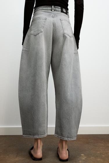ZW COLLECTION BALLOON MID-WAIST JEANS - Grey by Zara