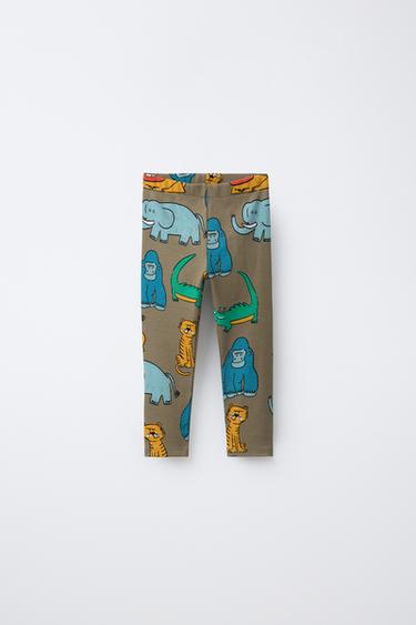 RIBLEGGING MET DIERENPRINT - Kaki van Zara - Afbeelding 0