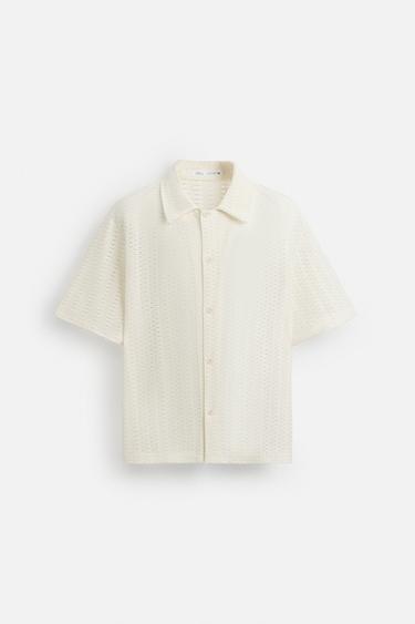 GEOMETRIC JACQUARD SHIRT - Ecru by Zara - Image 7