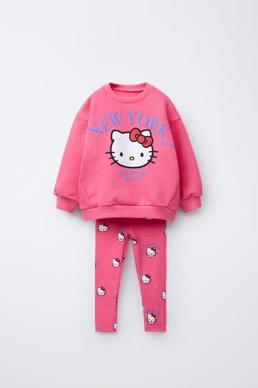 CONJUNTO DE MOLETOM E LEGGING COM NERVURAS HELLO KITTY © SANRIO - Coral da Zara