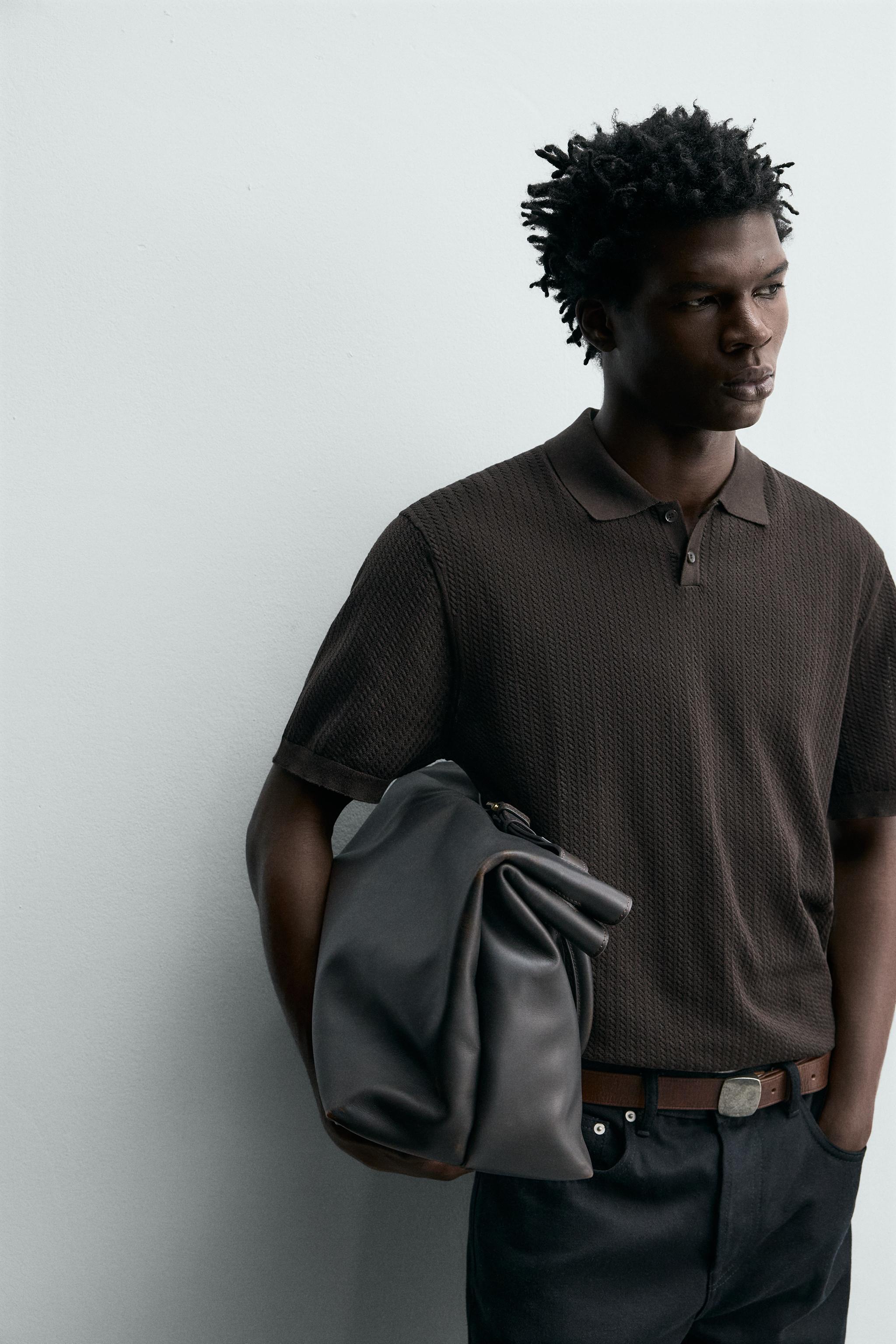POLO REGULAR FIT EN MAILLE STRUCTURÉE