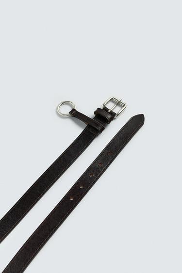 CEINTURE EN CUIR AVEC APPLIQUÉ - Chocolat de Zara - Image 1