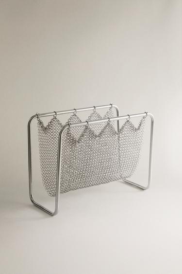 PORTE-REVUES EN MÉTAL ET RÉSILLE - Argent de Zara - Image 0