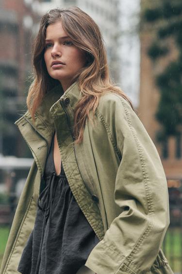 MAXI POCKET PARKA - Olive Green by Zara