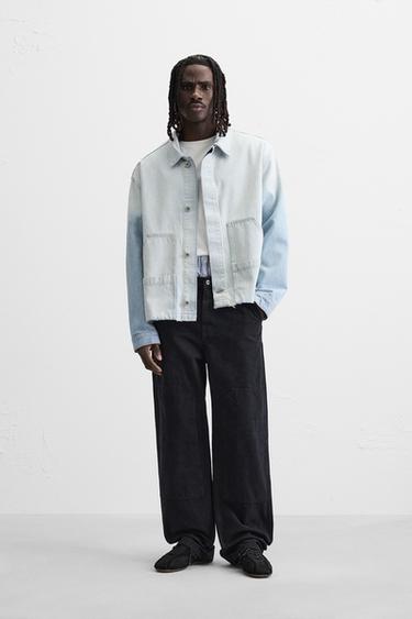 Zaras DENIMJACKA MED FICKOR - Ljusblå - Bild 0