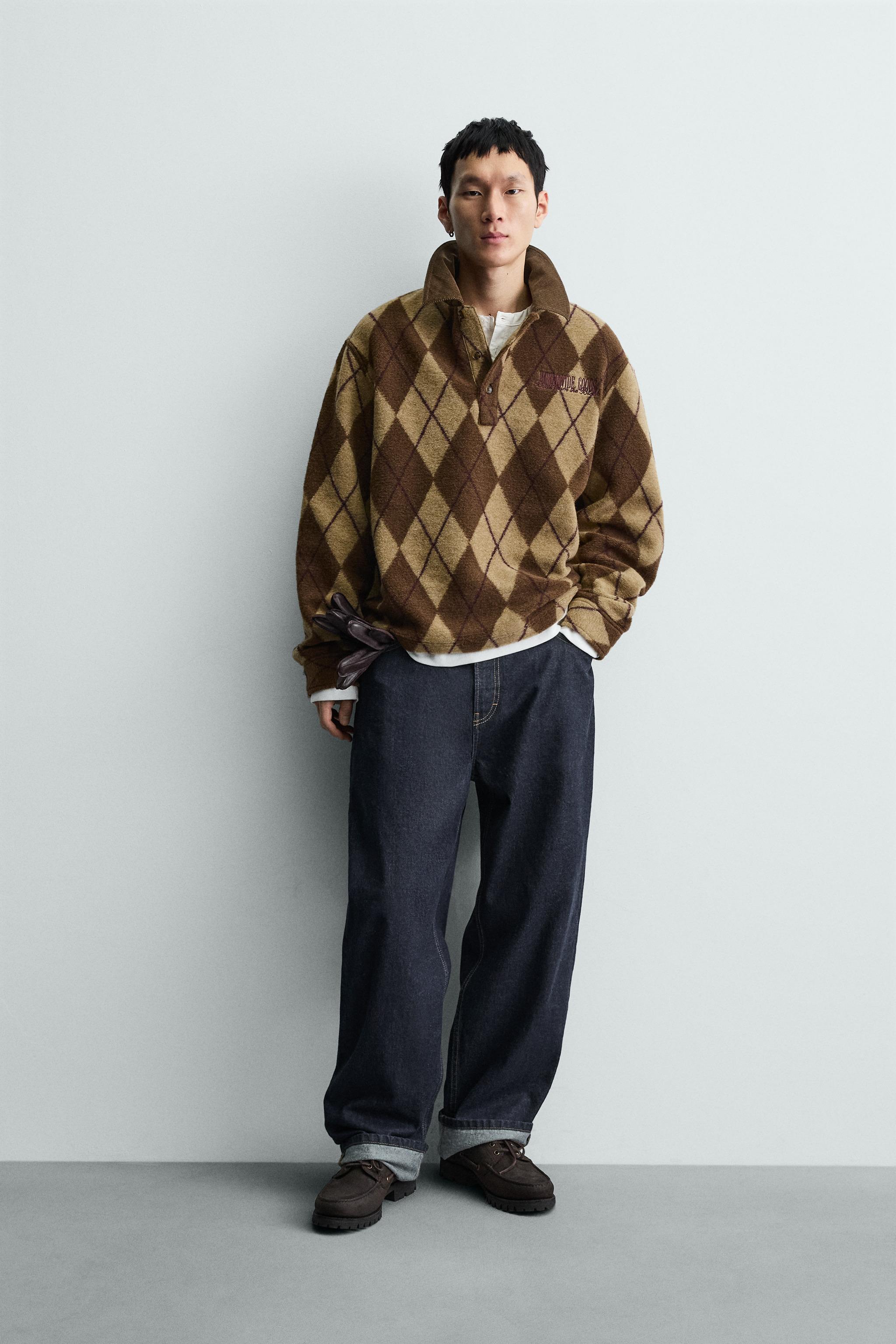 POLO DE TEXTURA JACQUARD DE LOSANGOS - Multicolor | ZARA Brasil
