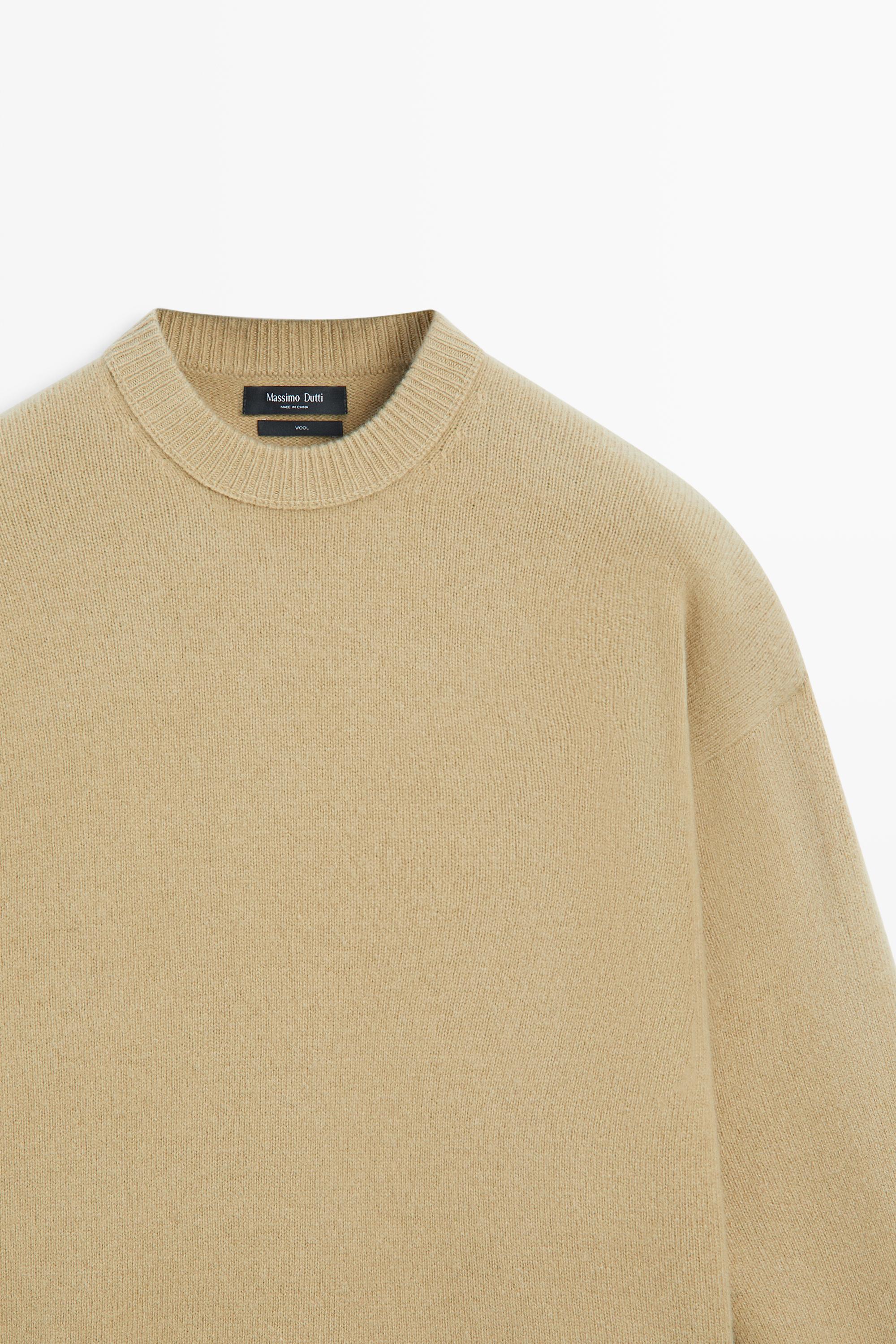 Pull en maille 100 % laine à col rond