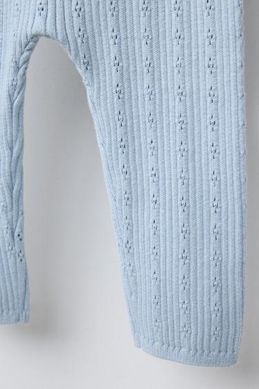 PANTALON EN MAILLE AJOURÉ - Bleu clair de Zara - Image 3