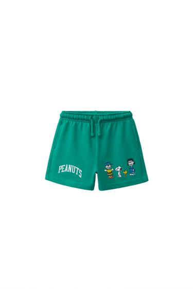 BERMUDA FELPA BORDADOS SNOOPY PEANUTS™ - Verde de Zara