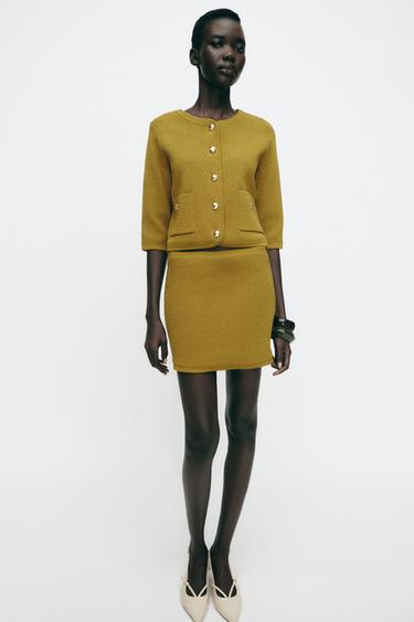 KNIT CARDIGAN WITH GOLDEN BUTTONS - Pistachio by Zara - Image 1