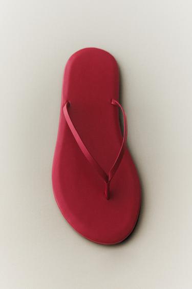 SANDALIA PIEL MINIMAL - Rojo de Zara
