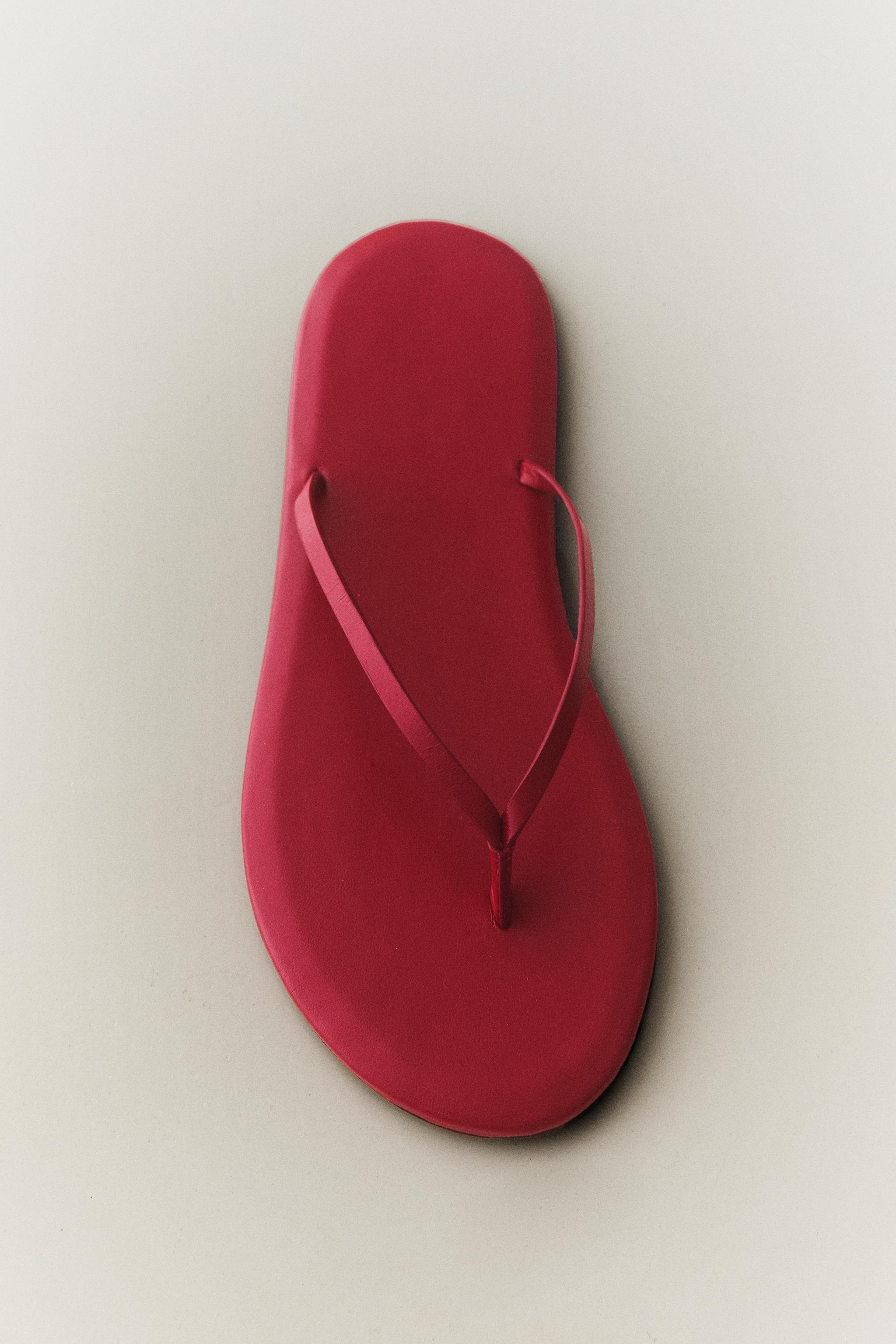 Женские сандалии Zara MINIMAL LEATHER SANDALS — фото 7
