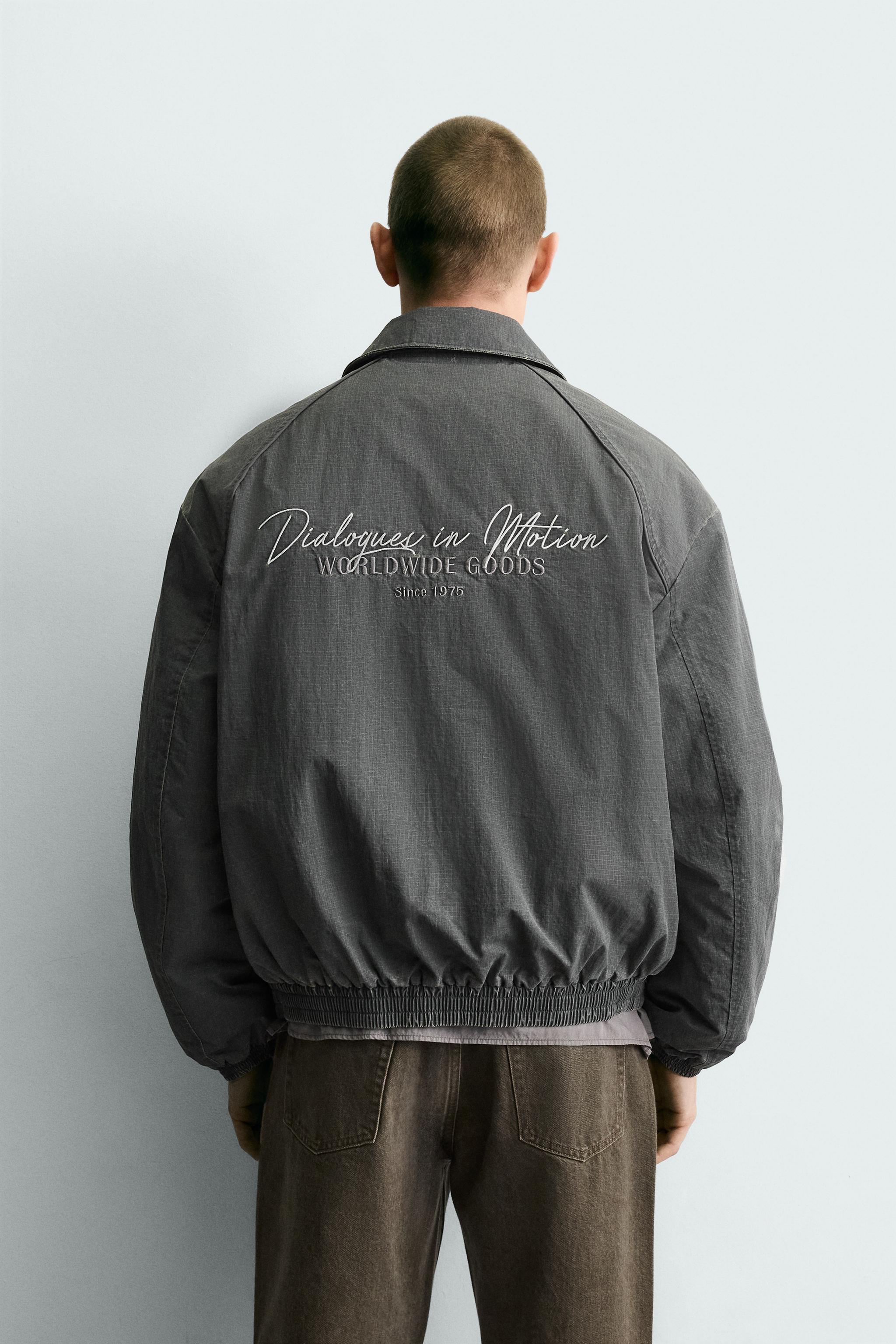 テクスチャーキルティングジャケット - ブルー/グレー | ZARA Japan / 日本