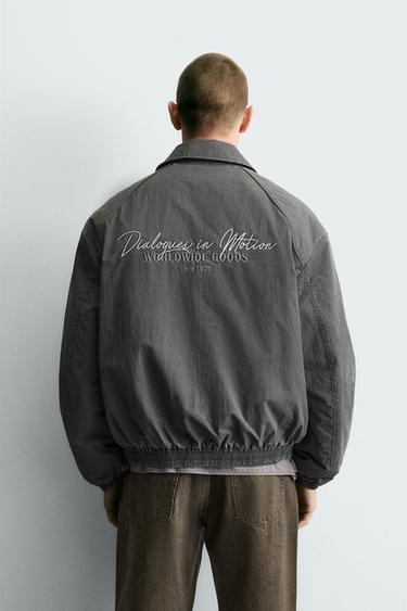 جاكيت منجد بهيكل - أزرق / رمادي الخاص بـ Zara