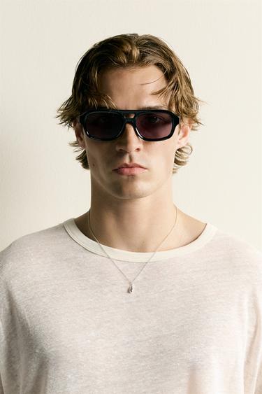 RECTANGULAR SUNGLASSES - Black by Zara - Image 0
