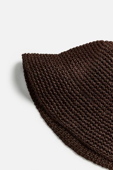 CROCHET BUCKET HAT - Dark brown by Zara - Image 6